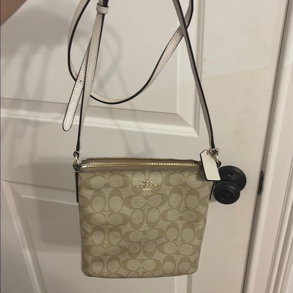 Coach Cream Crossbody Bag with Signature Monogram